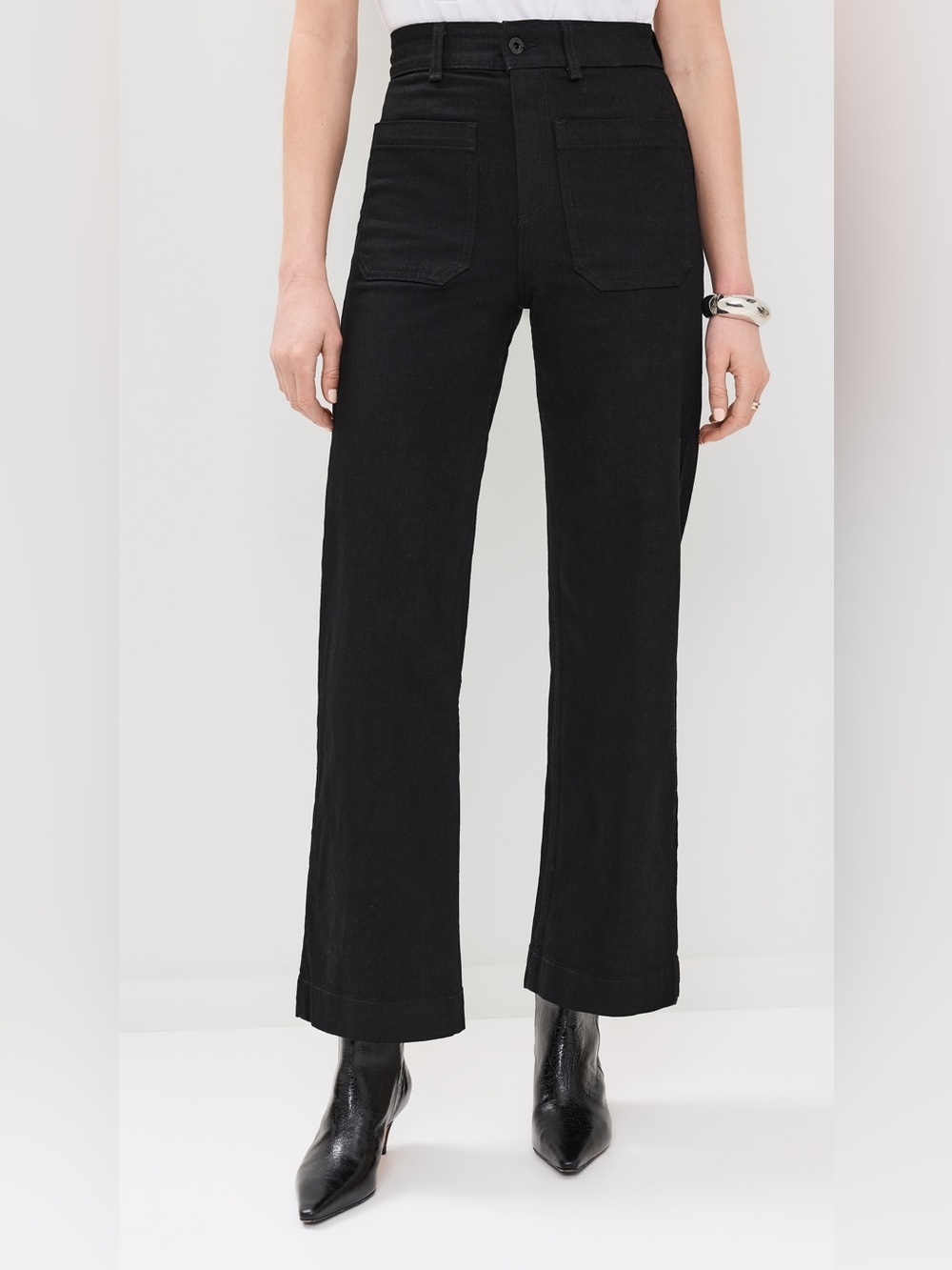 ASKK NY Black High-Rise Sailor Wide-Leg Jeans